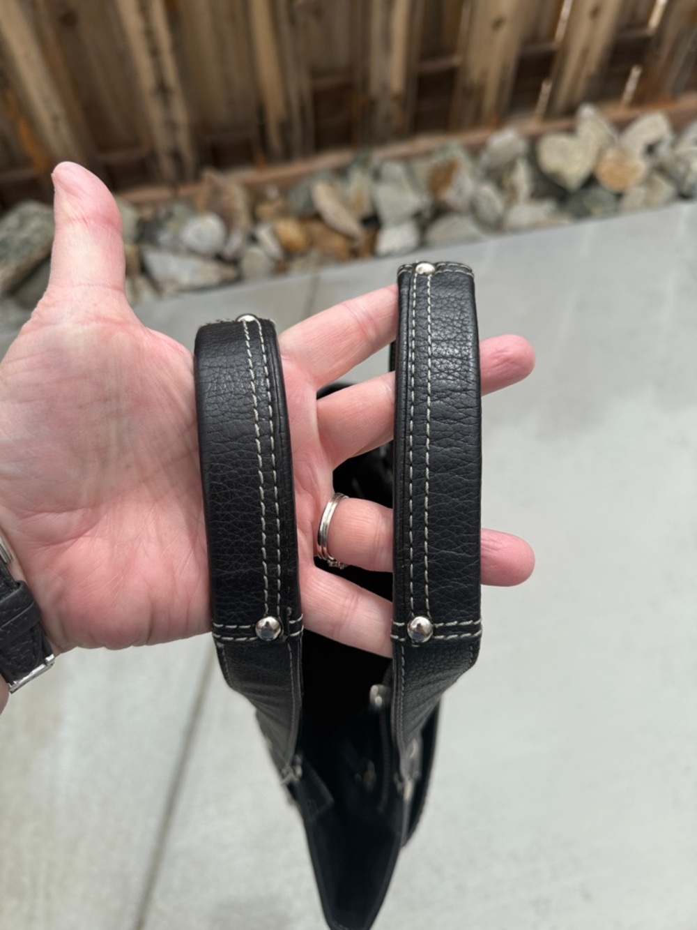 Coach Black Leather Shoulder Tote with Silver Hardware - Picture 13 of 16